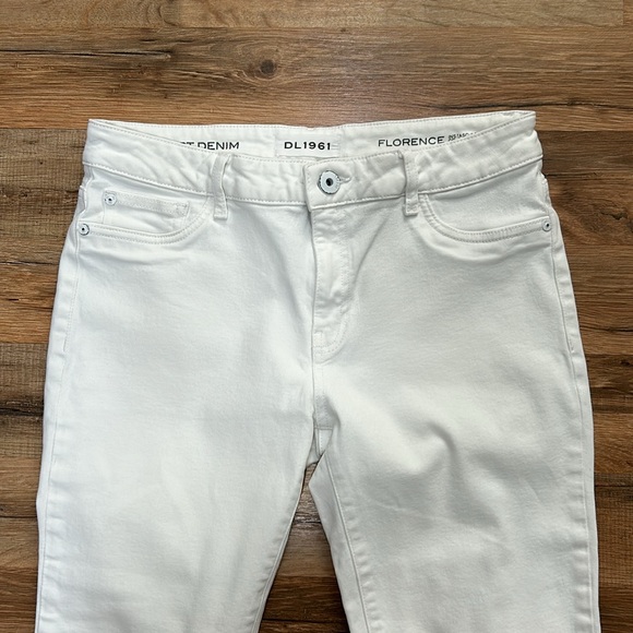 DL1961 WOMENS FLORENCE STRAIGHT ANKLE JEAN MID RISE WHITE Sz 30 - Picture 3 of 11
